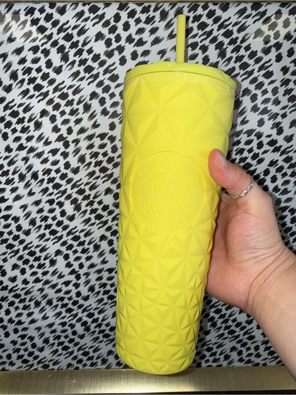 Starbucks (24oz) Yellow Studded Tumbler with Straw
